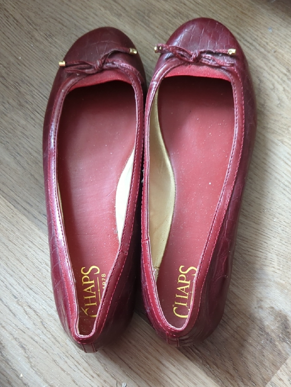 Chaps Women's Burgundy Bow Ballet Flats